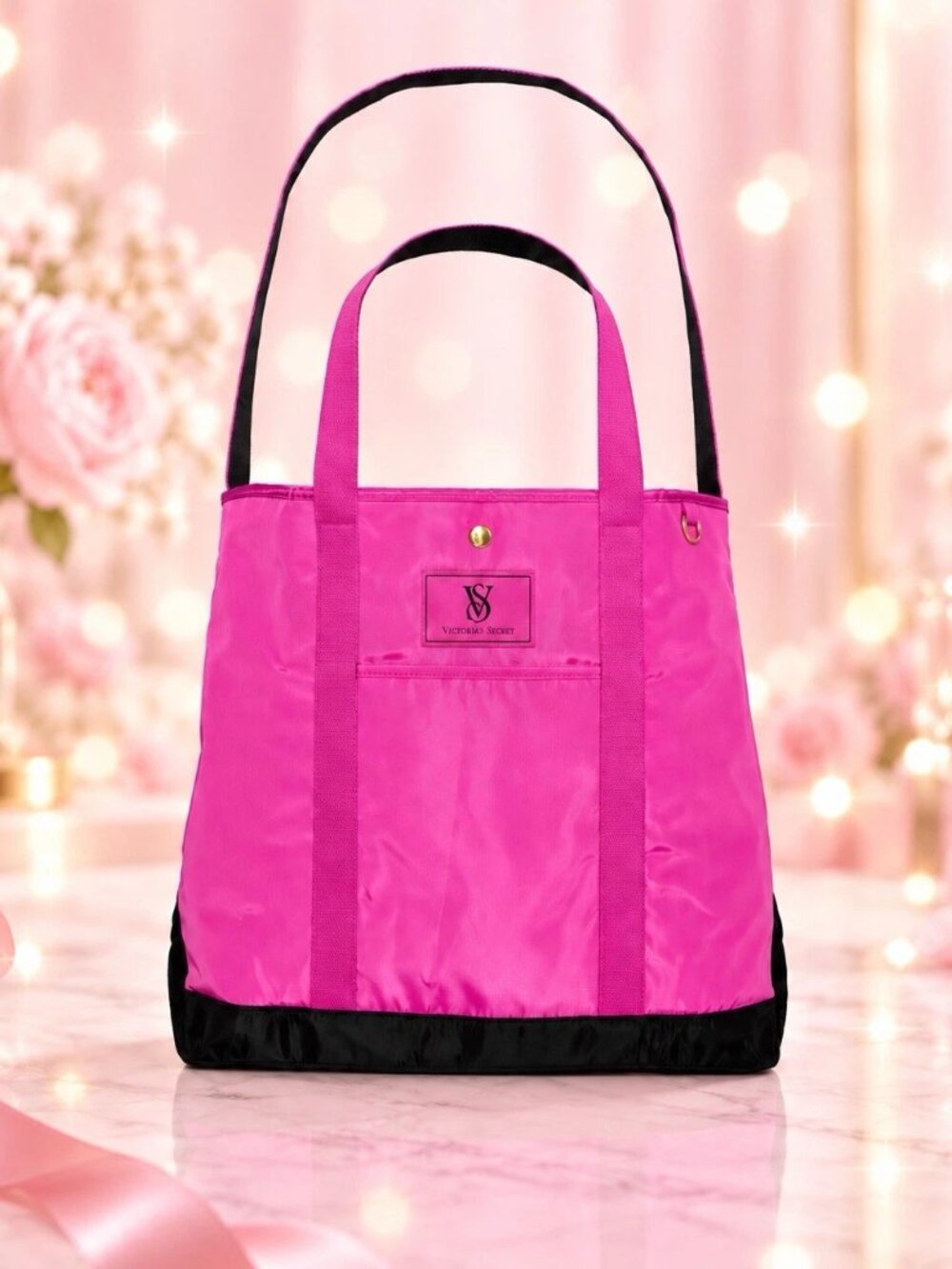 Victoria's Secret Hot Pink Carryall Tote Bag Polyester NWT